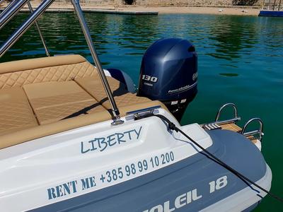 Liberty, a Salpa Soleil 18 rib at Jezera, Croatia