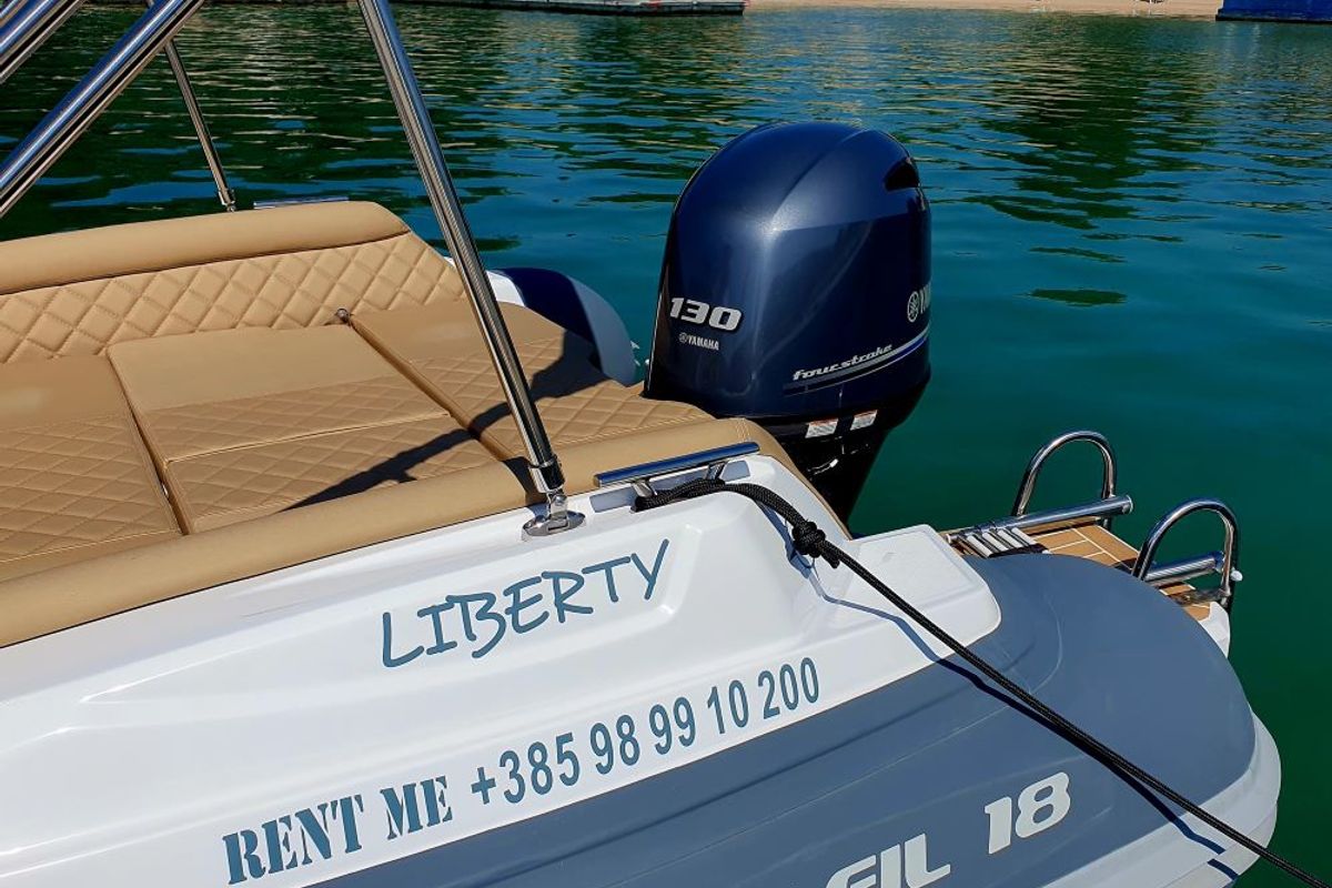 Liberty, a Salpa Soleil 18 rib at Jezera, Croatia