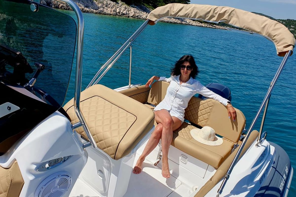 Deck of Liberty, a Salpa Soleil 18 rib at Jezera, Croatia