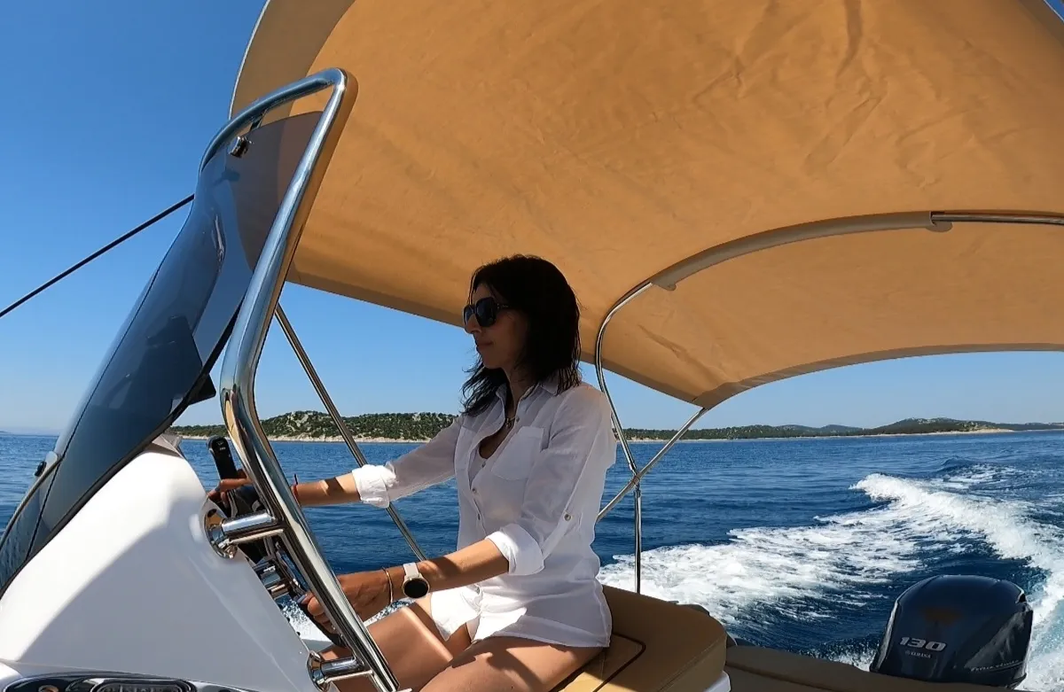 Deck of Liberty, a Salpa Soleil 18 rib at Jezera, Croatia