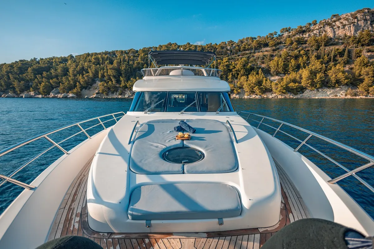 Deck of Happy3, a Yaretti 2210 yacht at Split, Croatia