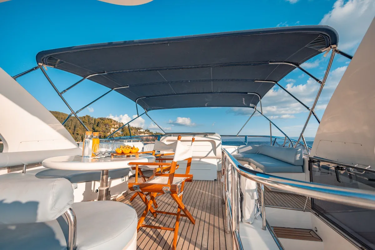 Deck of Happy3, a Yaretti 2210 yacht at Split, Croatia