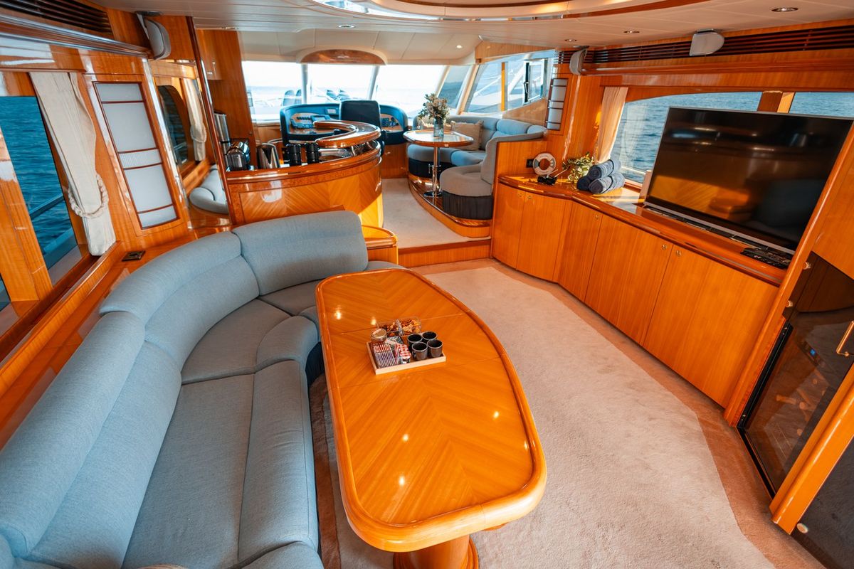 Salon of Happy3, a Yaretti 2210 yacht at Split, Croatia