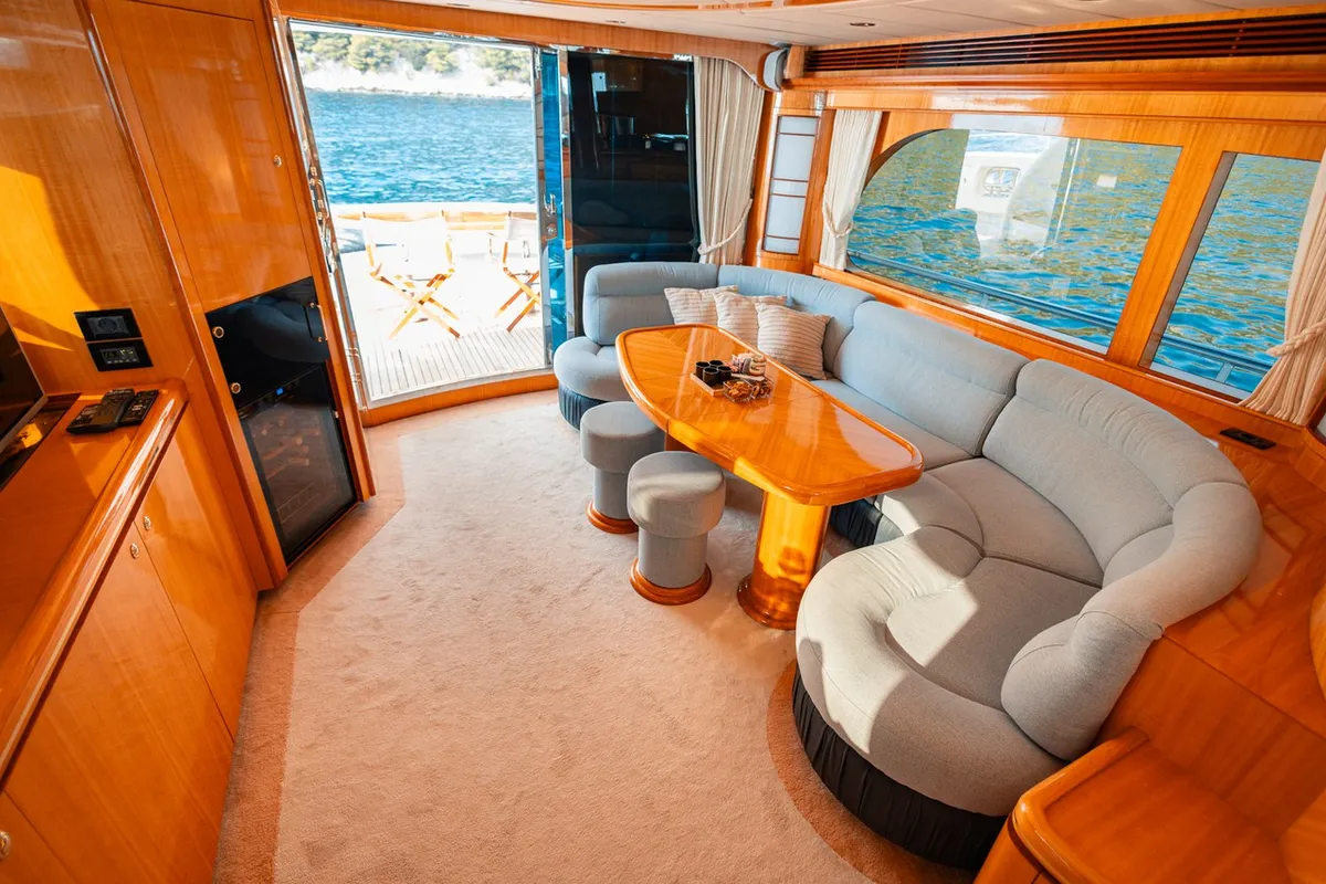 Salon of Happy3, a Yaretti 2210 yacht at Split, Croatia