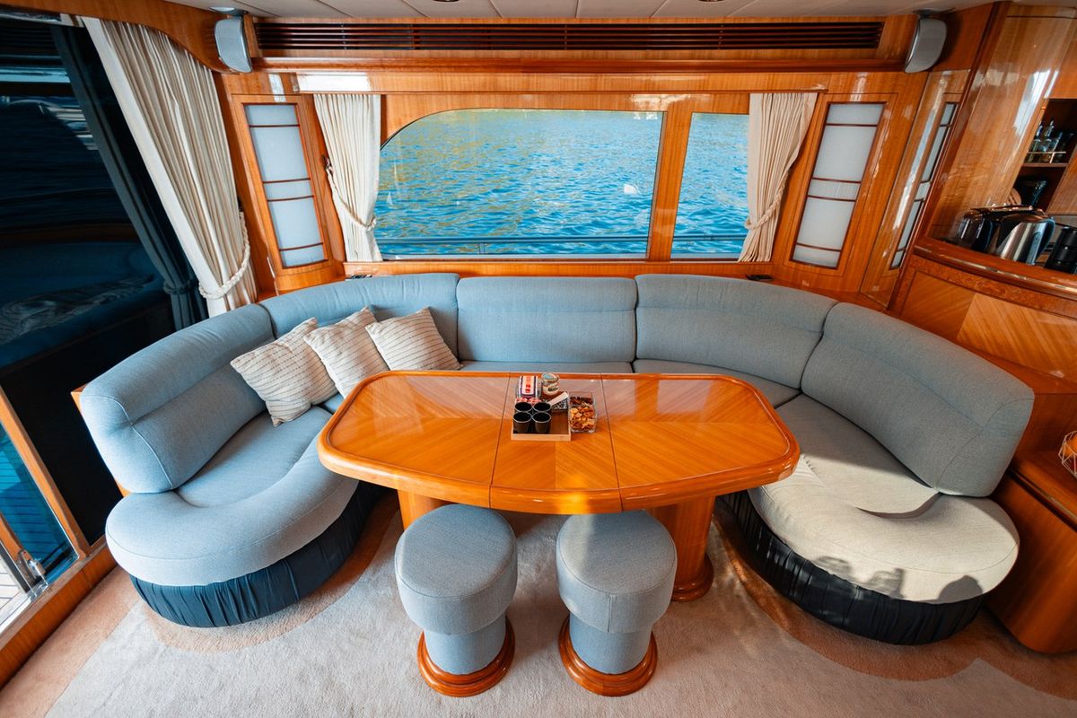 Salon of Happy3, a Yaretti 2210 yacht at Split, Croatia