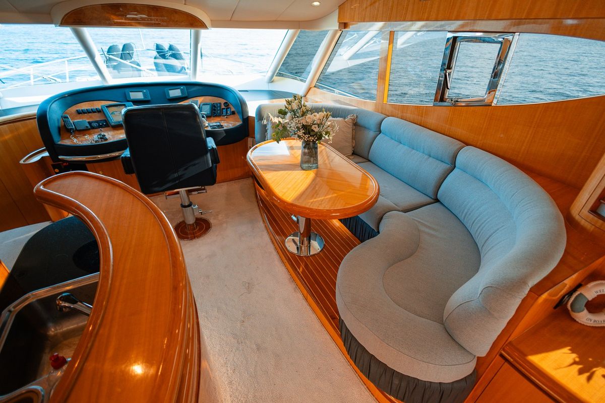 Salon of Happy3, a Yaretti 2210 yacht at Split, Croatia