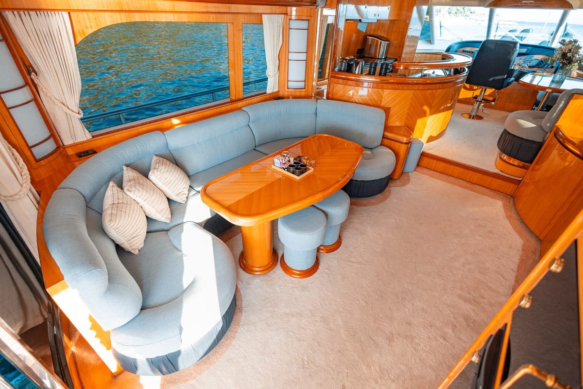 Salon of Happy3, a Yaretti 2210 yacht at Split, Croatia
