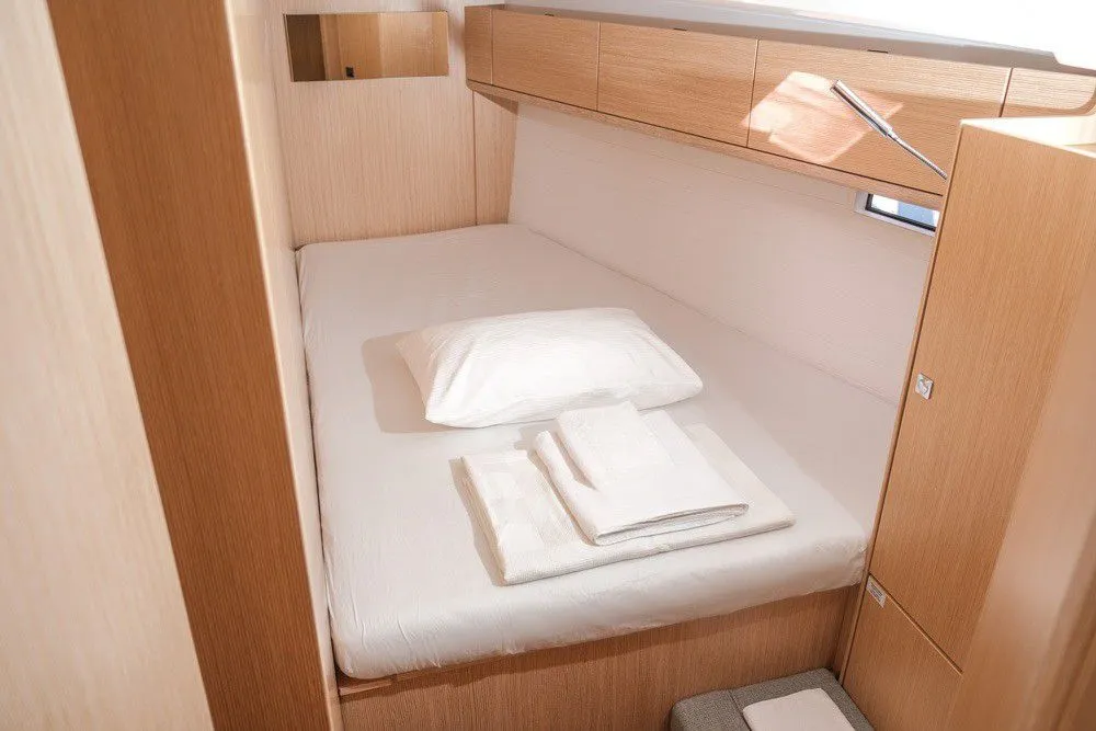 Cabin on Nautilus One, a Bavaria Cruiser 46 sailboat at Fethiye, Turkey