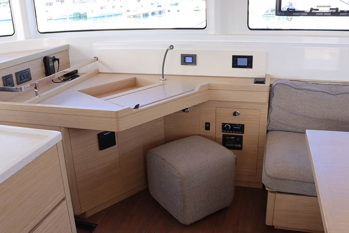 Salon of Happy Fluke, a Lagoon 46 catamaran at Road Town, British Virgin Islands