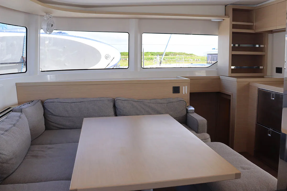 Salon of Happy Fluke, a Lagoon 46 catamaran at Road Town, British Virgin Islands