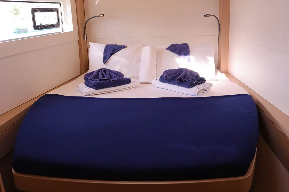 Cabin on Happy Fluke, a Lagoon 46 catamaran at Road Town, British Virgin Islands