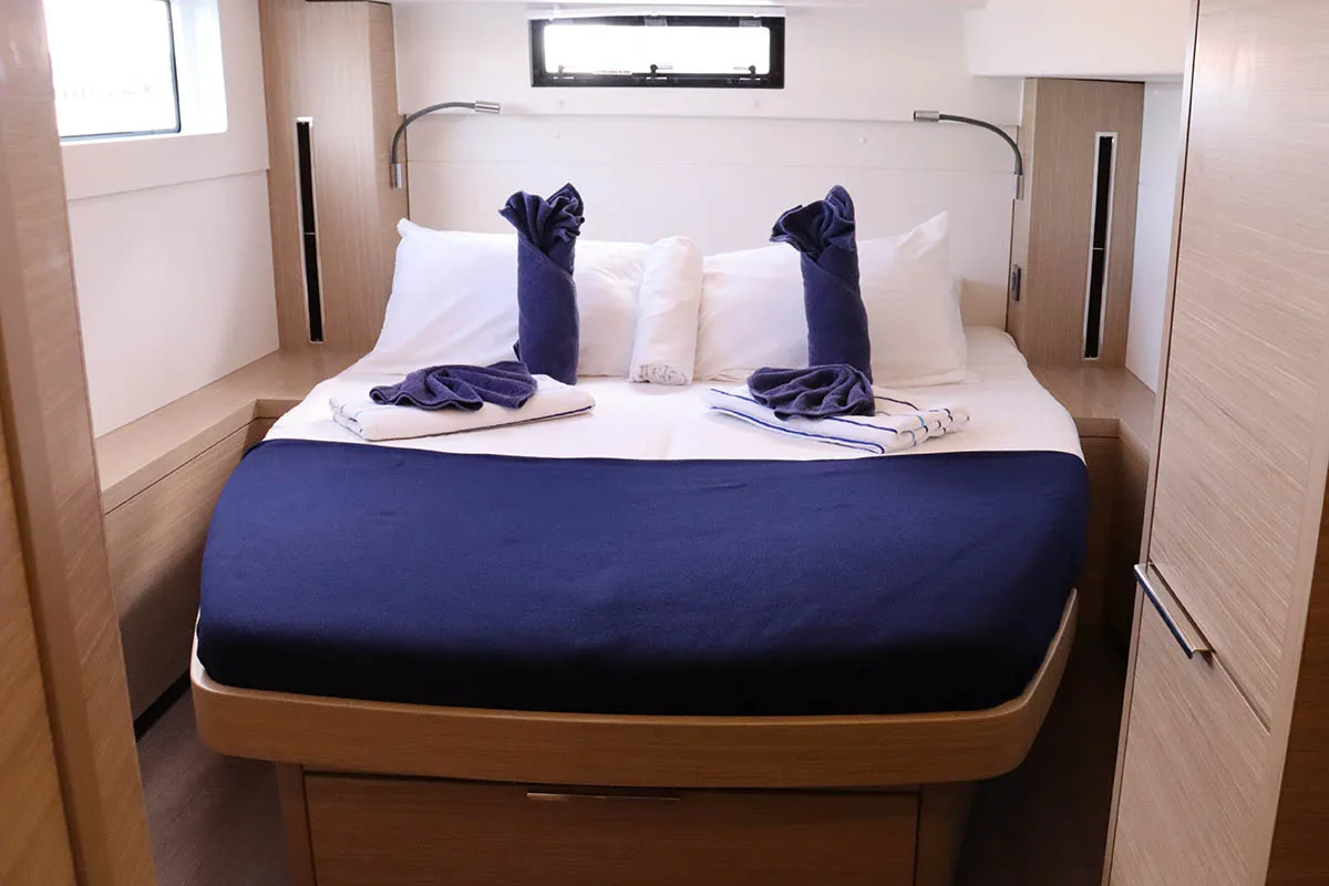 Cabin on  Happy Fluke, a Lagoon 46 catamaran at Road Town, British Virgin Islands