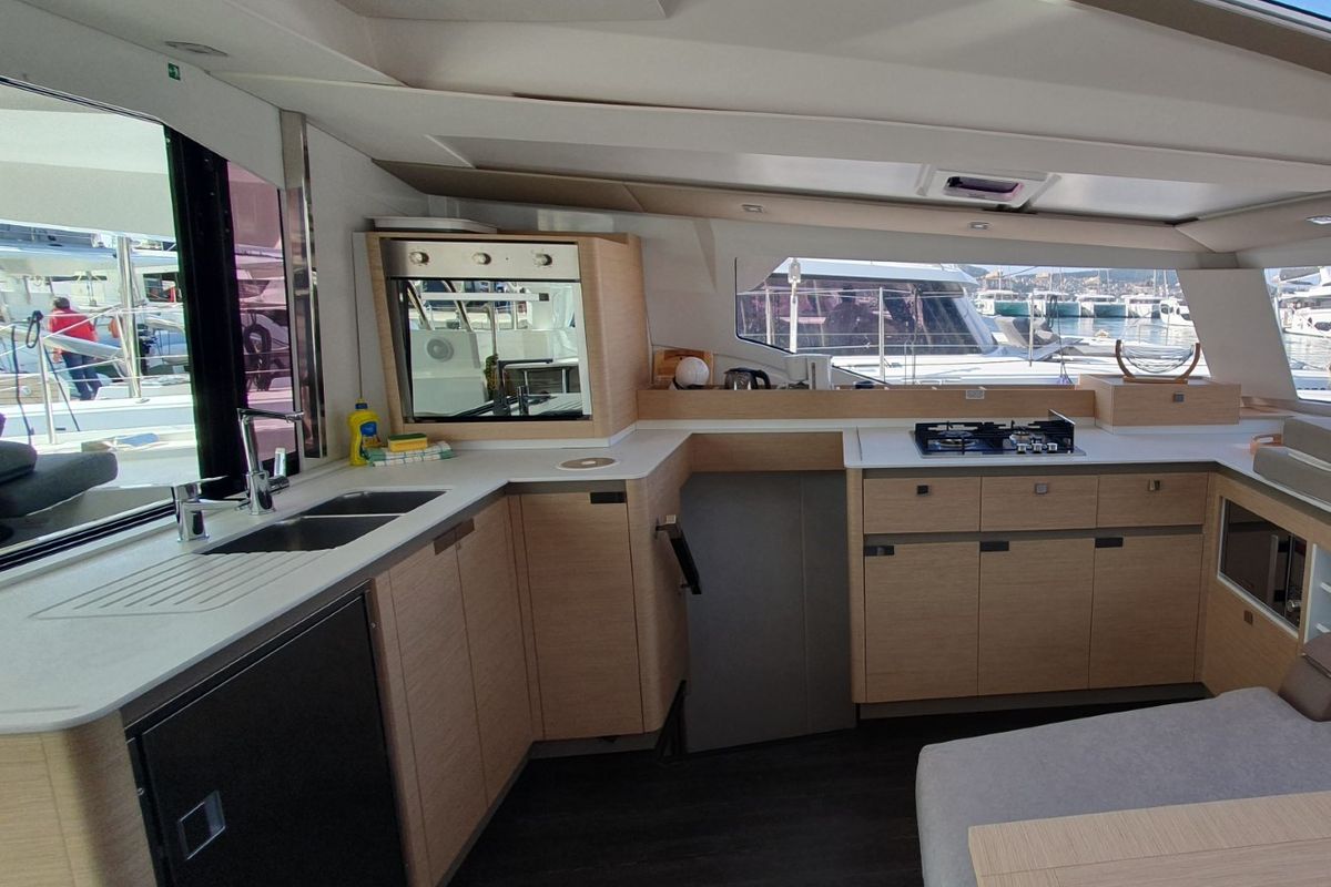 Cabin on Adria Blue, a Fountaine Pajot Elba 45 catamaran at Seget Donji, Croatia