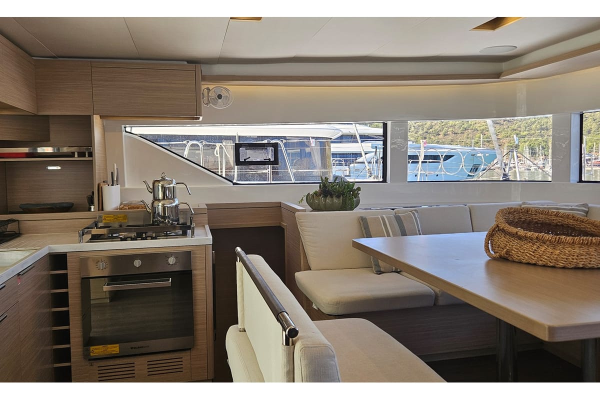 Galley of Libre, a Lagoon 51 catamaran at Fethiye, Turkey