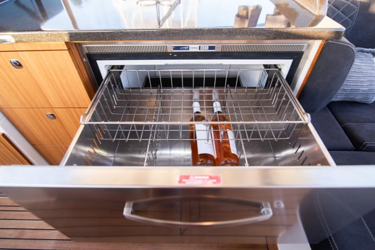 Galley of 7 Happy Days, a Marex 360 Cabriolet Cruiser yacht at Grad Šibenik, Croatia