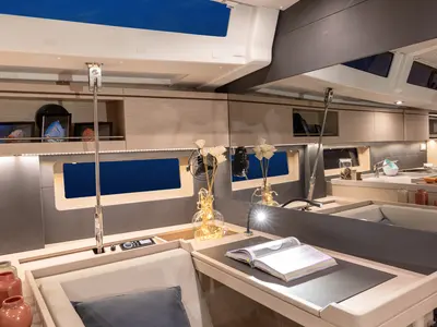 Salon of Moorings 52.4 Club, a Jeanneau Sun Odyssey 52.2 sailboat at Marigot, France