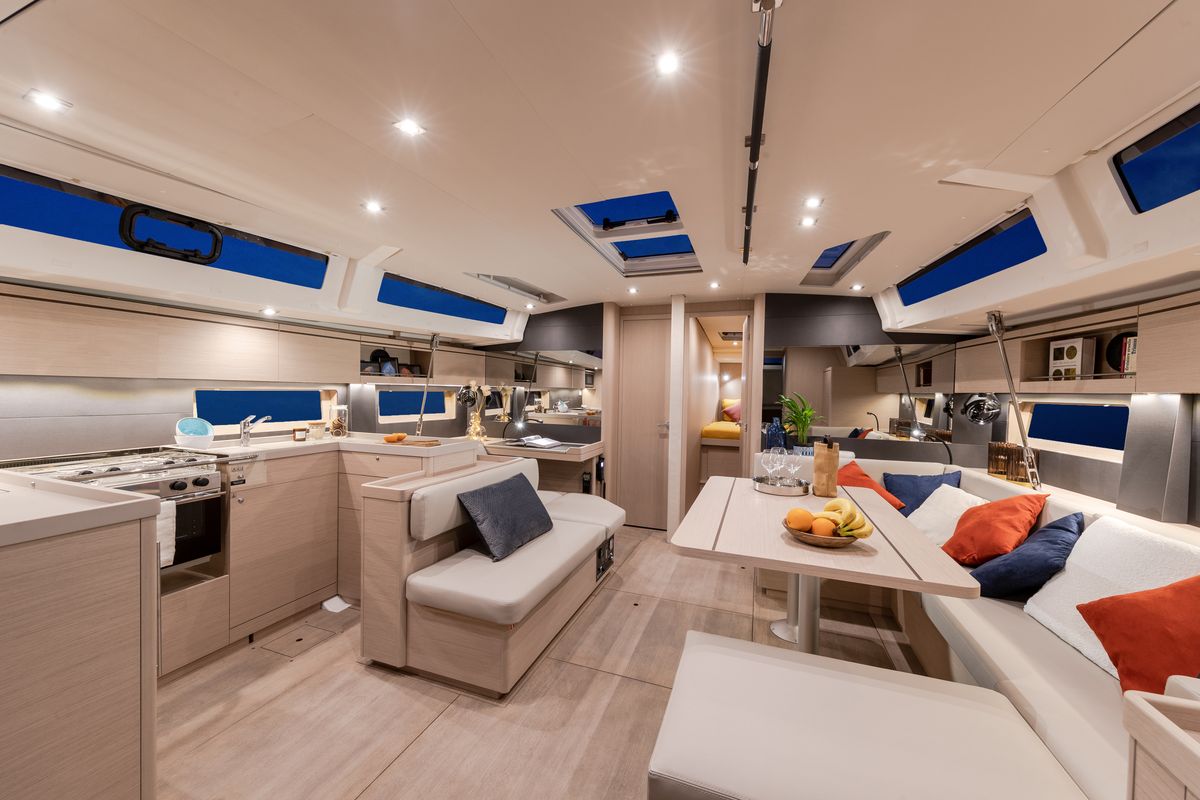 Salon of Moorings 52.4 Club, a Jeanneau Sun Odyssey 52.2 sailboat at Marigot, France