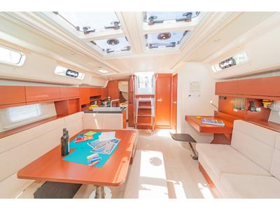 Salon of Euphoria, a Hanse Yachts Hanse 458 sailboat at Municipal Unit of Lefkada, Greece