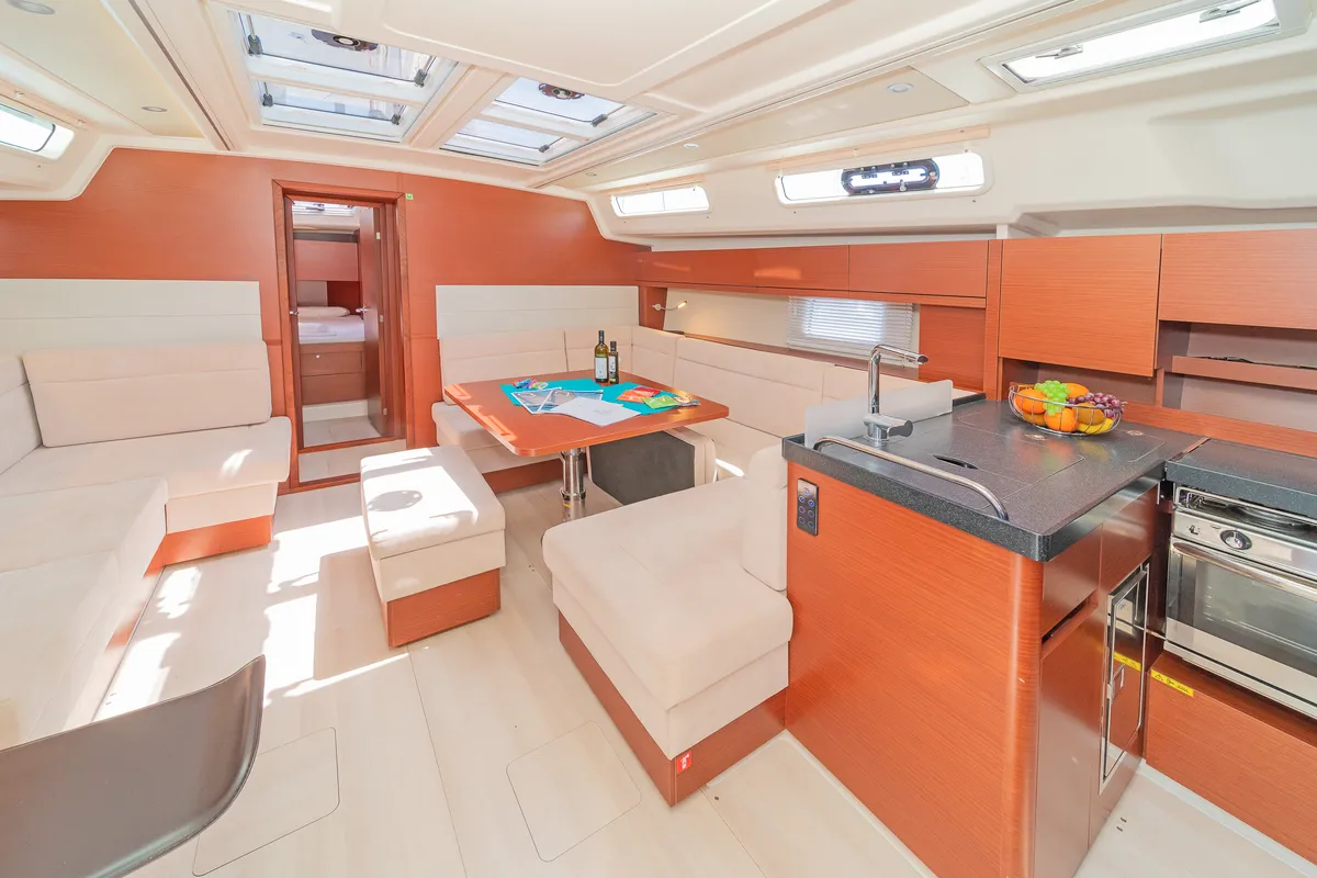 Galley of Euphoria, a Hanse Yachts Hanse 458 sailboat at Municipal Unit of Lefkada, Greece