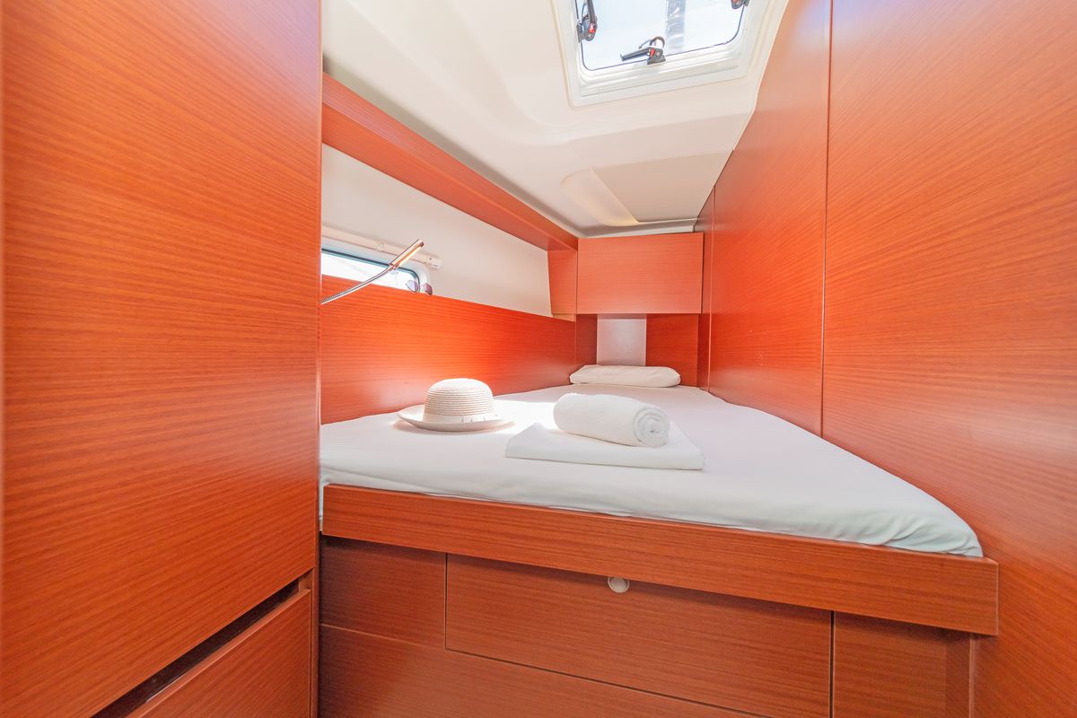 Cabin on Euphoria, a Hanse Yachts Hanse 458 sailboat at Municipal Unit of Lefkada, Greece