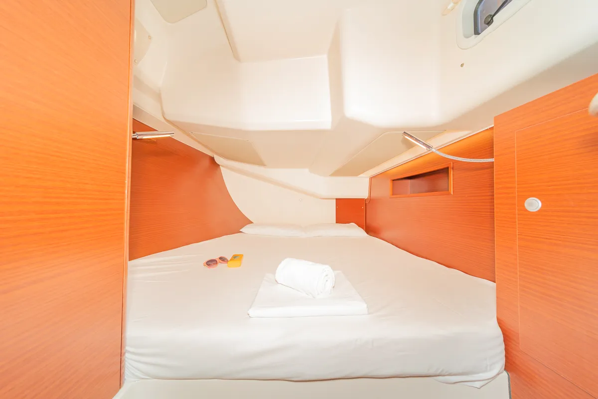 Cabin on Euphoria, a Hanse Yachts Hanse 458 sailboat at Municipal Unit of Lefkada, Greece