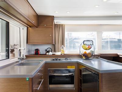 Galley of Greis, a Lagoon 450 Fly catamaran at Municipal Unit of Rhodes, Greece