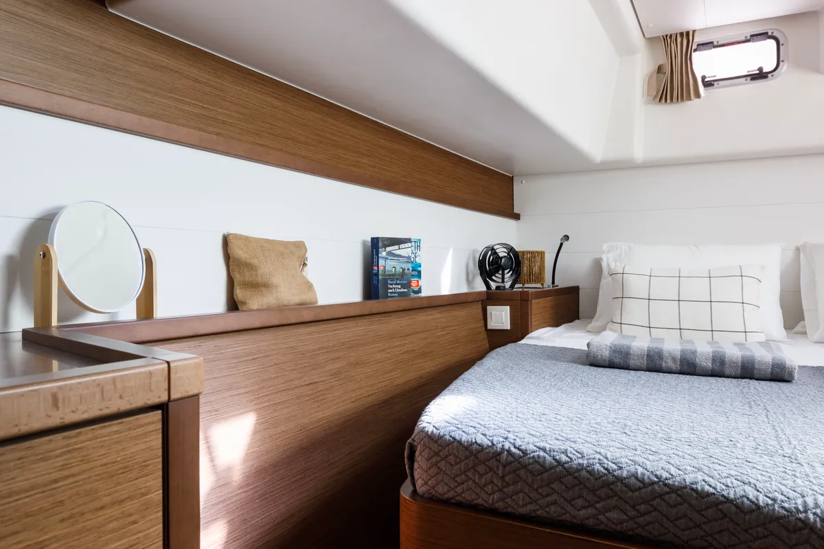 Cabin on Greis, a Lagoon 450 Fly catamaran at Municipal Unit of Rhodes, Greece