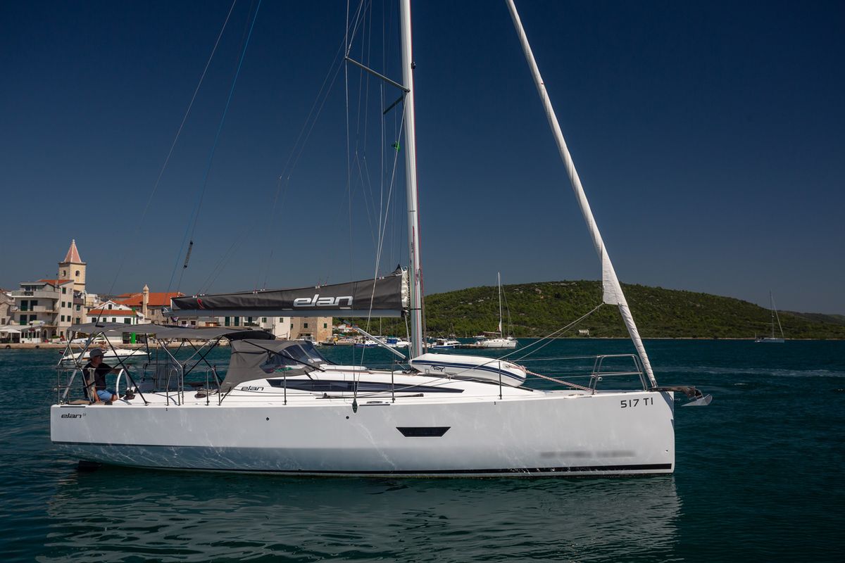 Exterior view of Rim, a Elan E4 sailboat at Betina, Croatia