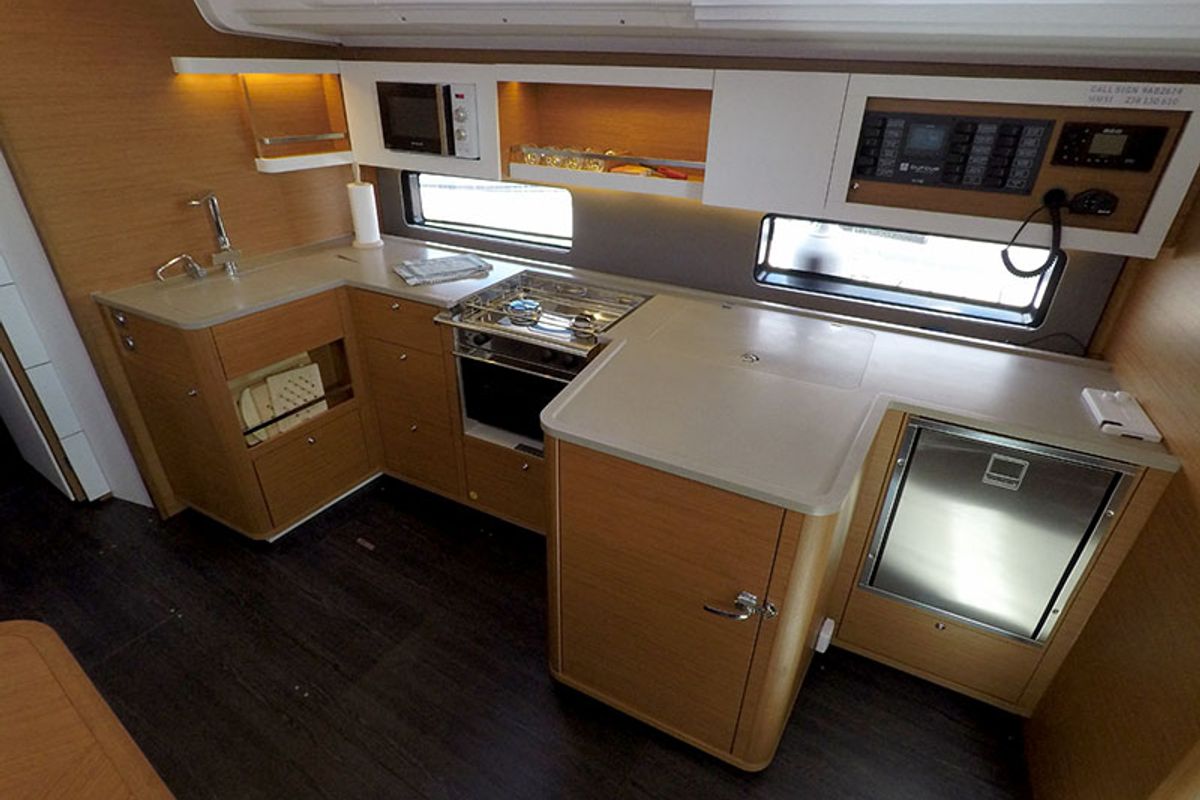Galley of Vera, a Dufour 44 sailboat at Grad Šibenik, Croatia