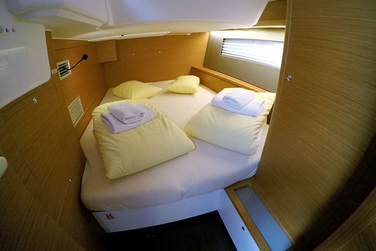 Cabin on Vera, a Dufour 44 sailboat at Grad Šibenik, Croatia