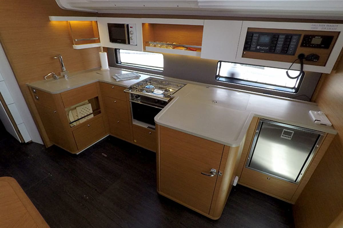 Galley of Vera, a Dufour 44 sailboat at Grad Šibenik, Croatia