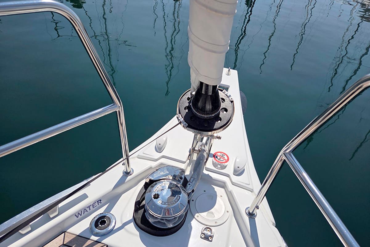 Deck of Vera, a Dufour 44 sailboat at Grad Šibenik, Croatia