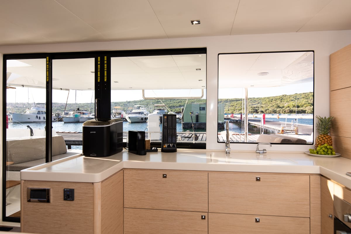 Galley of Catamarino, a Dufour 48 Catamaran catamaran at Primošten, Croatia