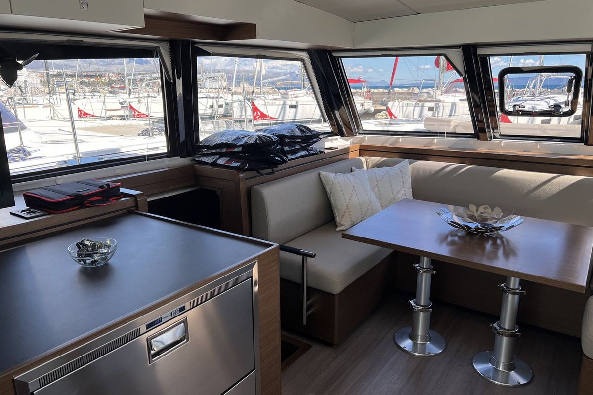 Salon of Dream (cat), a Nautitech Rochefort Nautitech 46 Open catamaran at Split, Croatia