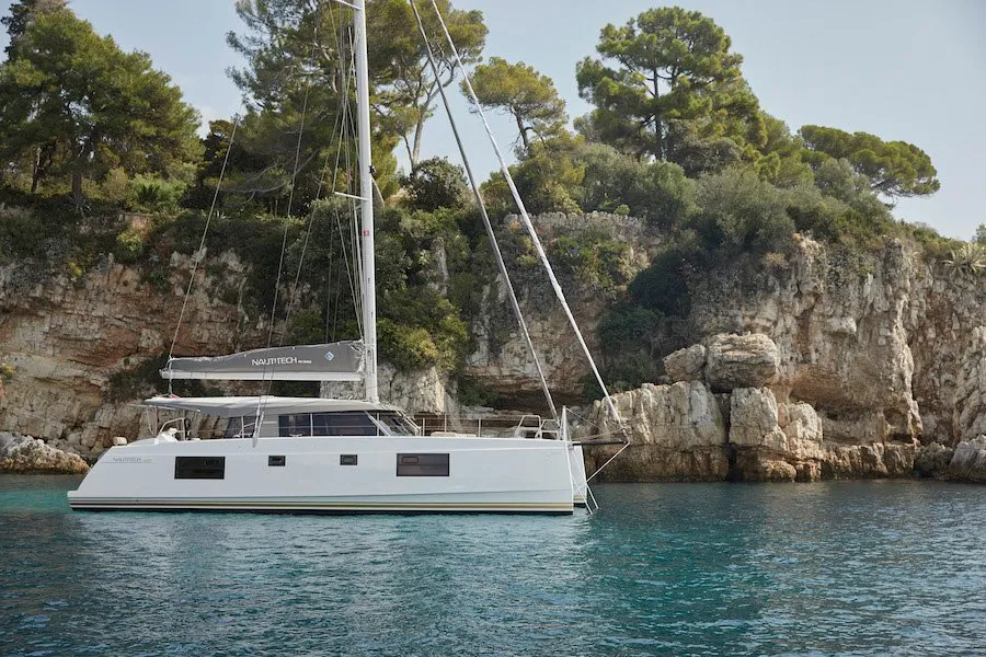 Exterior view of Dream (cat), a Nautitech Rochefort Nautitech 46 Open catamaran at Split, Croatia
