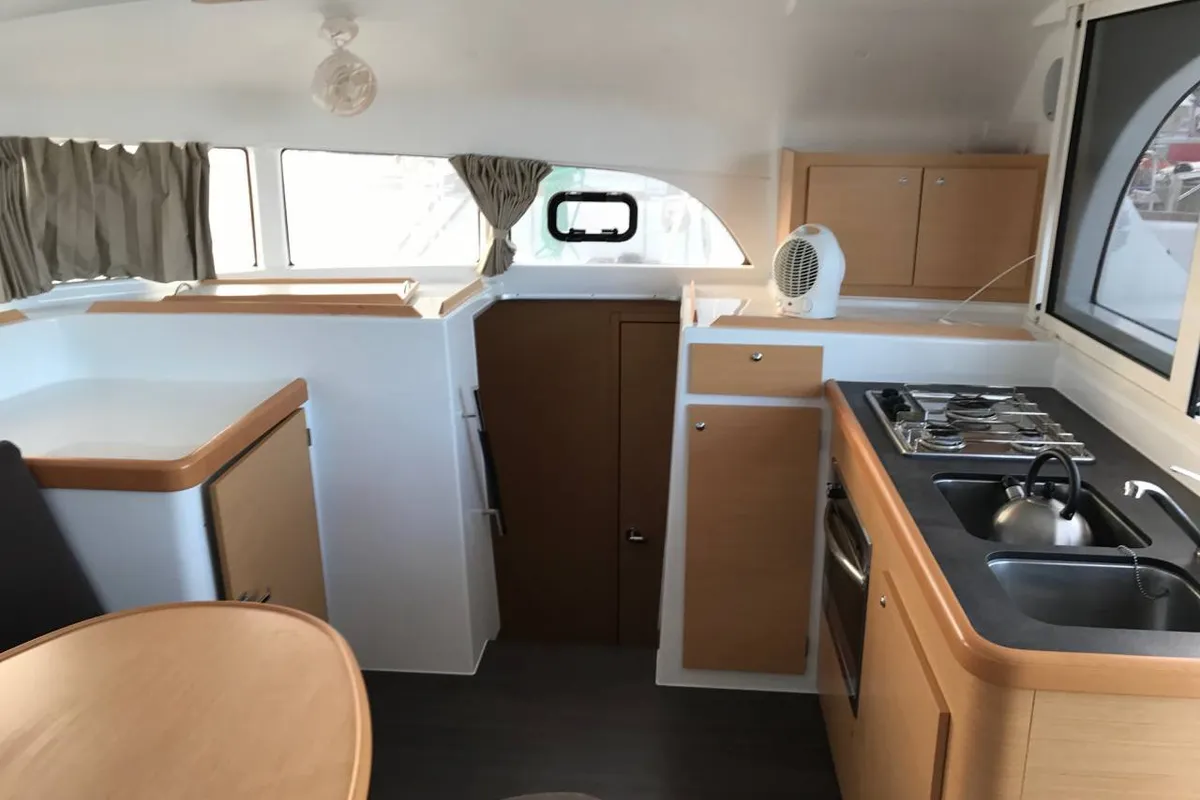 Galley of Aride, a Lagoon 380 catamaran at Seychelles, Mahe, Seychelles