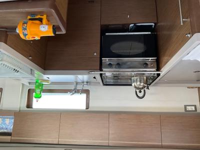 Galley of Retsina, a Beneteau Oceanis 51.1 sailboat at Municipal Unit of Lefkada, Greece