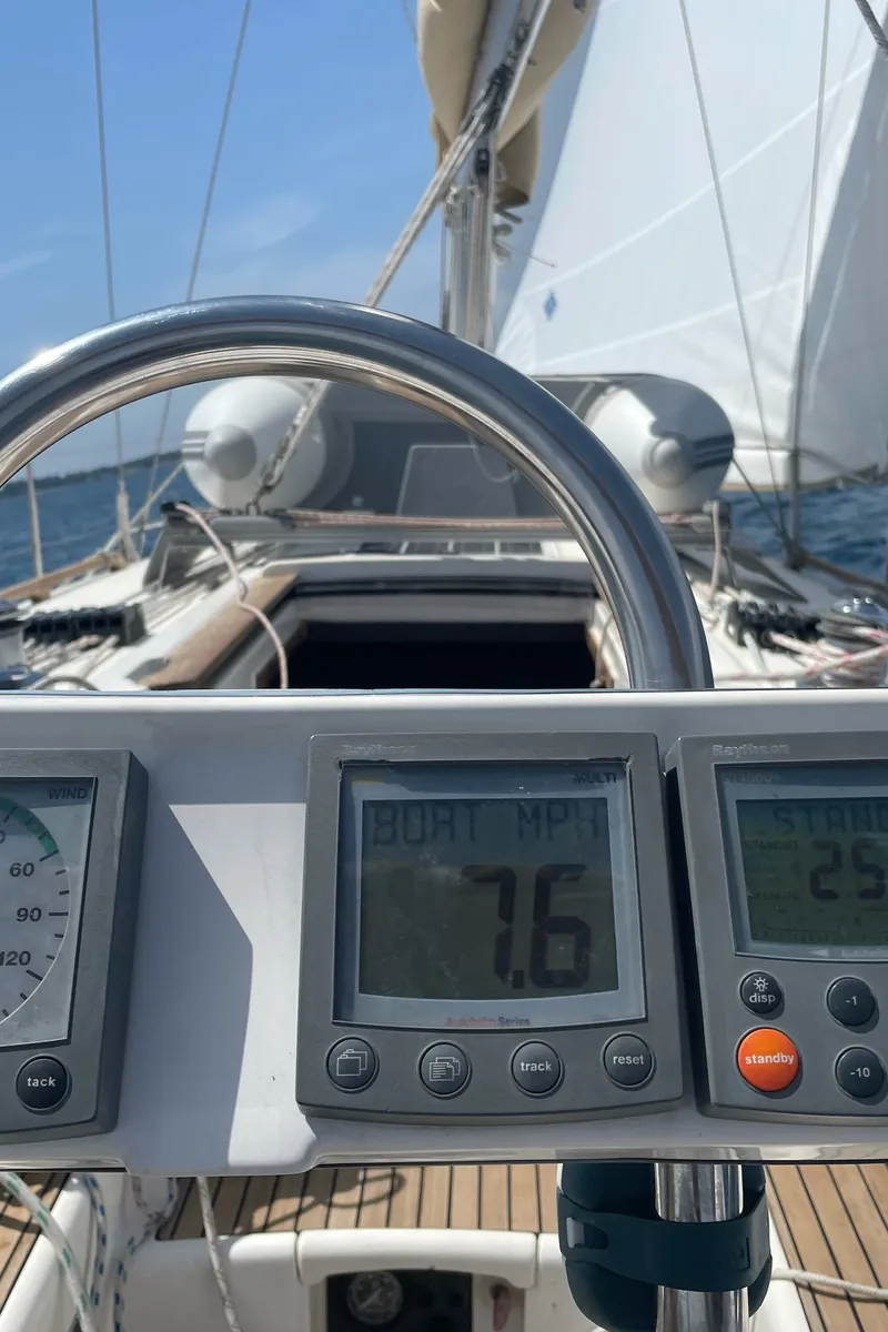 Cockpit of Tommy, a Dufour 36 Classic sailboat at Grad Pula, Croatia
