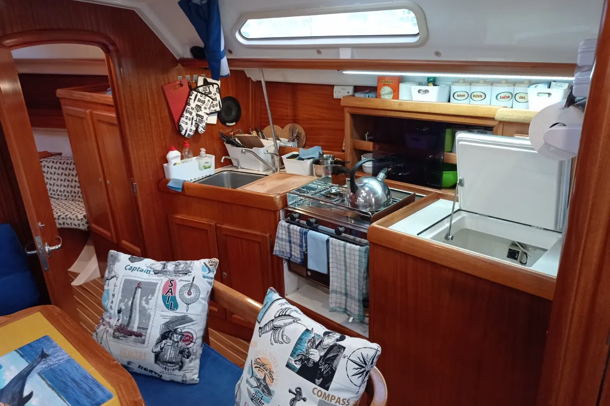 Galley of Tommy, a Dufour 36 Classic sailboat at Grad Pula, Croatia
