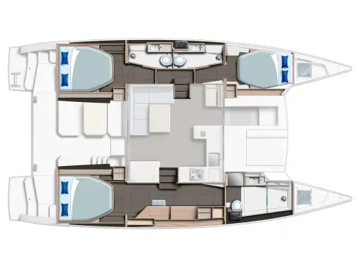 Cabin on Moorings 4200/3 Exclusive Plus, a Leopard 42 catamaran at Placencia, Belize