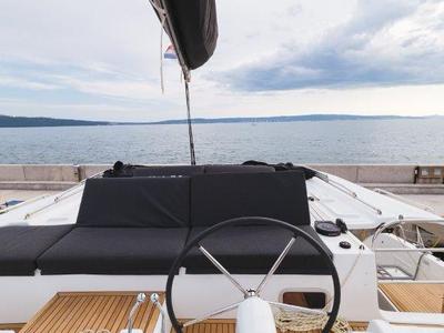 Cockpit of Uncharted, a Lagoon 46 OW catamaran at Grad Kaštela, Croatia