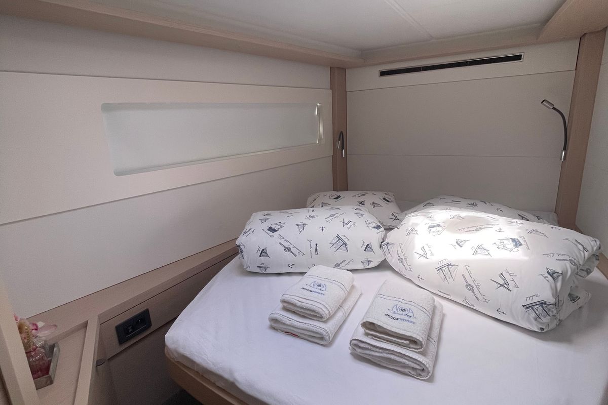 Cabin on Uncharted, a Lagoon 46 OW catamaran at Grad Kaštela, Croatia