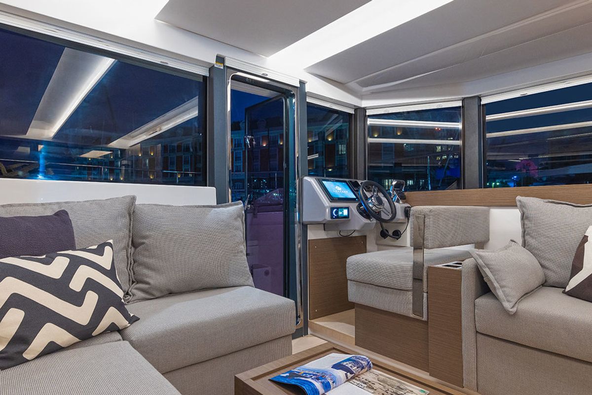 Salon of Moorings 403 PC Exclusive, a Leopard 40 PC catamaran at Road Town, British Virgin Islands