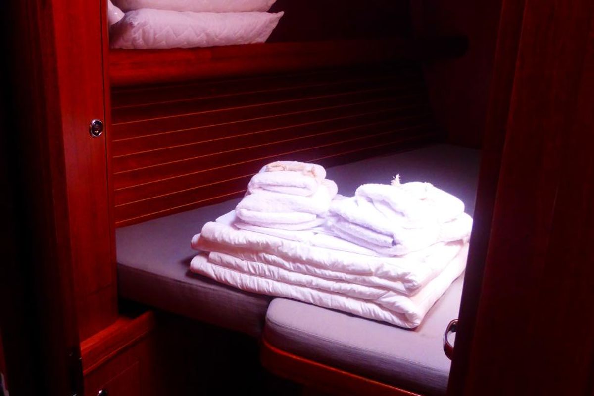 Cabin on Nafsika, a Elan 45 sailboat at Municipal Unit of Lefkada, Greece