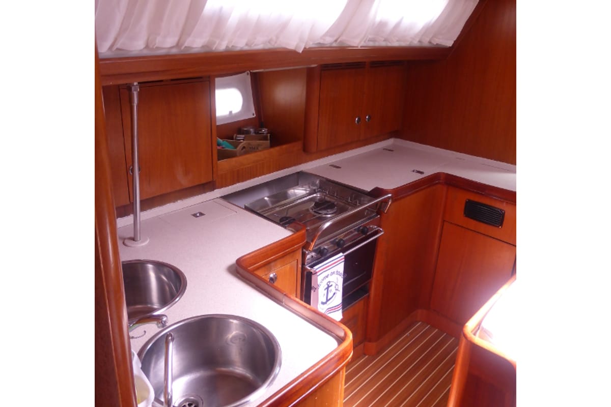 Galley of Nafsika, a Elan 45 sailboat at Municipal Unit of Lefkada, Greece