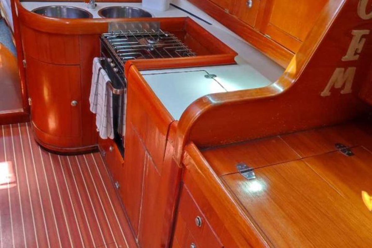 Galley of Gem, a Elan 431 sailboat at Tribunj, Croatia