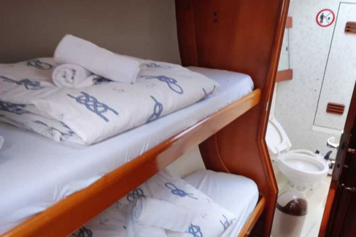 Cabin on Gem, a Elan 431 sailboat at Tribunj, Croatia
