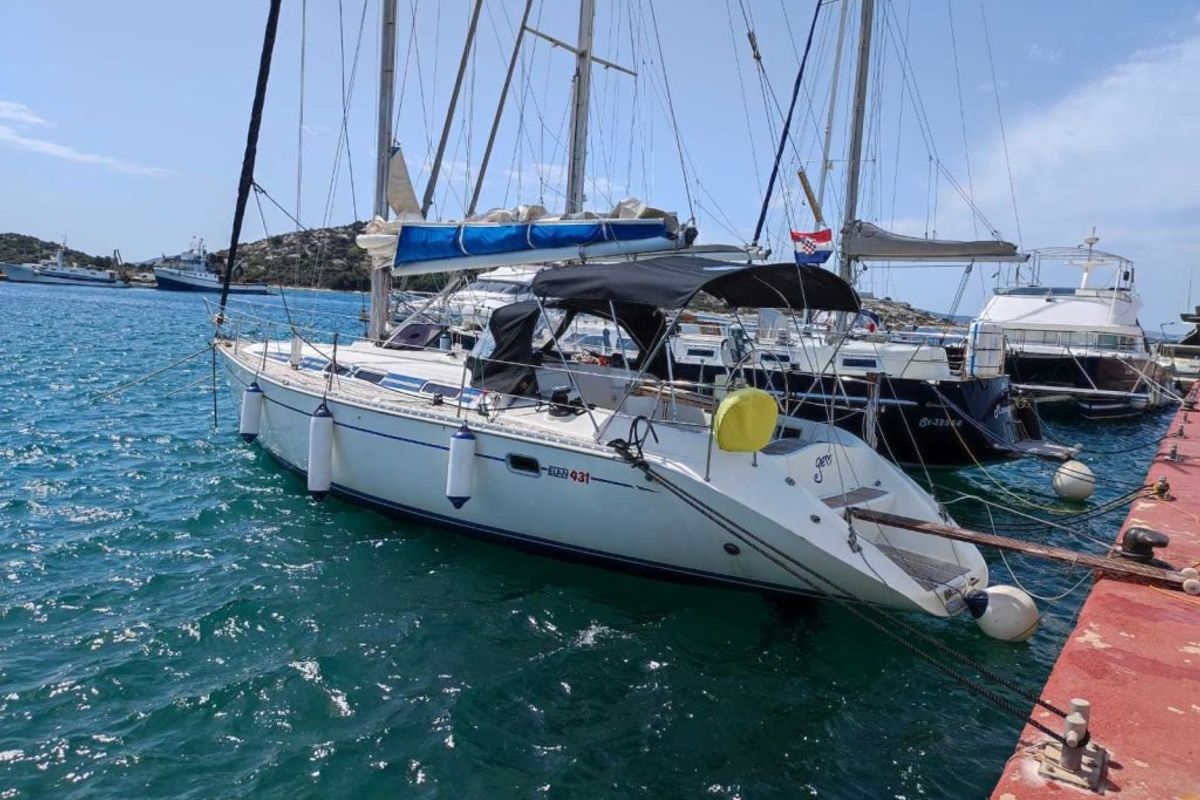 Exterior view of Gem, a Elan 431 sailboat at Tribunj, Croatia
