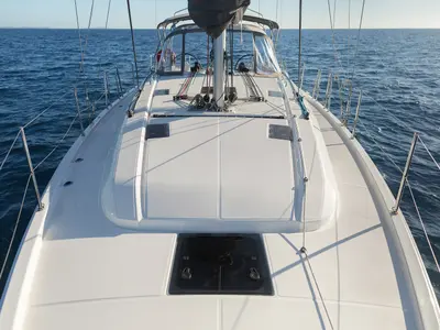 Deck of Kos 40.2, a Beneteau Oceanis 40.1 sailboat at Kos, Greece