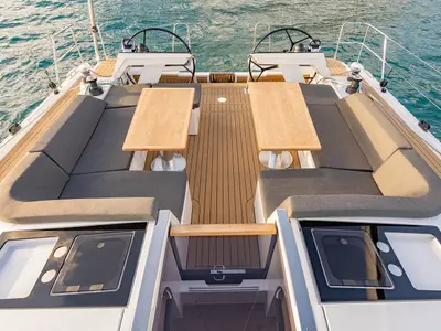 Deck of Solace - OW, a Hanse Yachts Hanse 460 sailboat at Općina Sukošan, Croatia